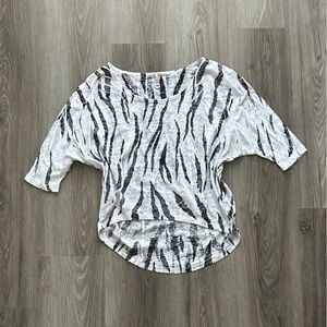 Vintage Made in USA Robin K. Black and White Zebra Print Shirt